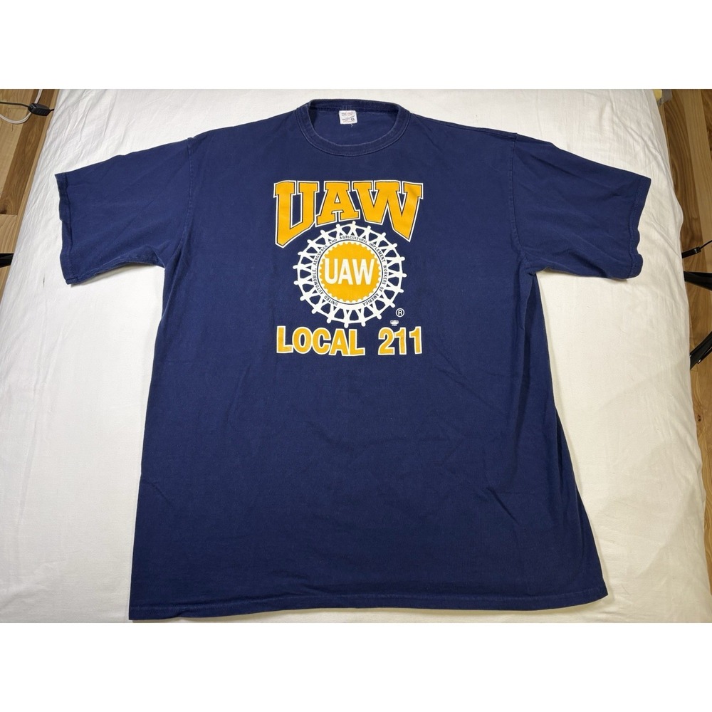 Vintage 90s UAW Local 211 T-Shirt 3XL Windjammer UNITE Union Made USA